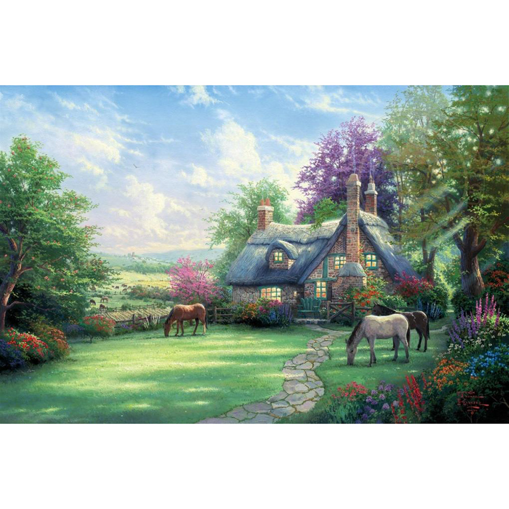 

30*40CM - Round Drill Diamond Painting - Little House, 501 Original