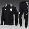 2024 Algeria Long Zipped Jacket Black Soccer Jersey 1:1 Thai Quality