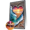 Love sunset beach - runder Bohrer Diamantmalerei - 40*60cm (große Größe)