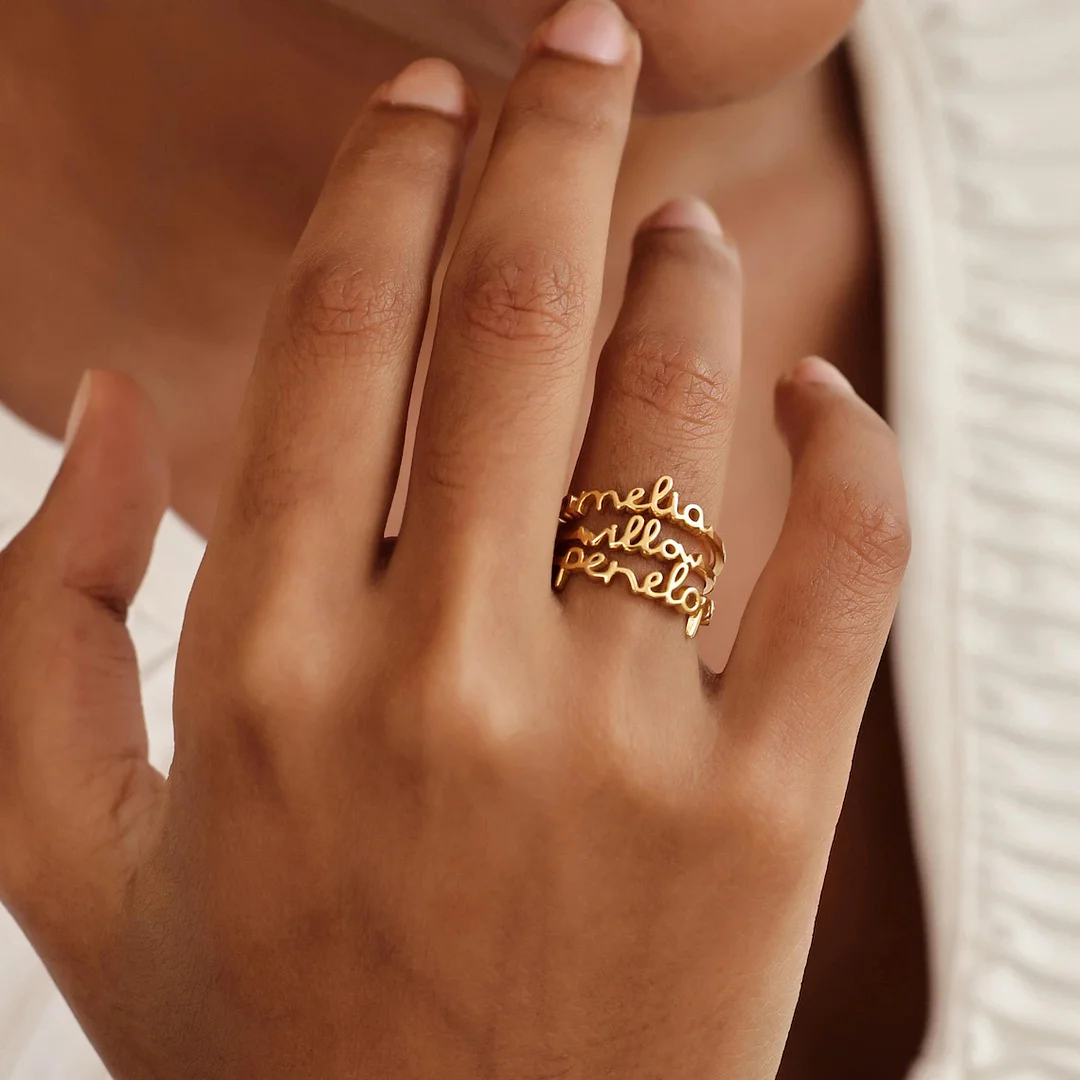 Personalized Stackable Name Rings Mother's Day Gift