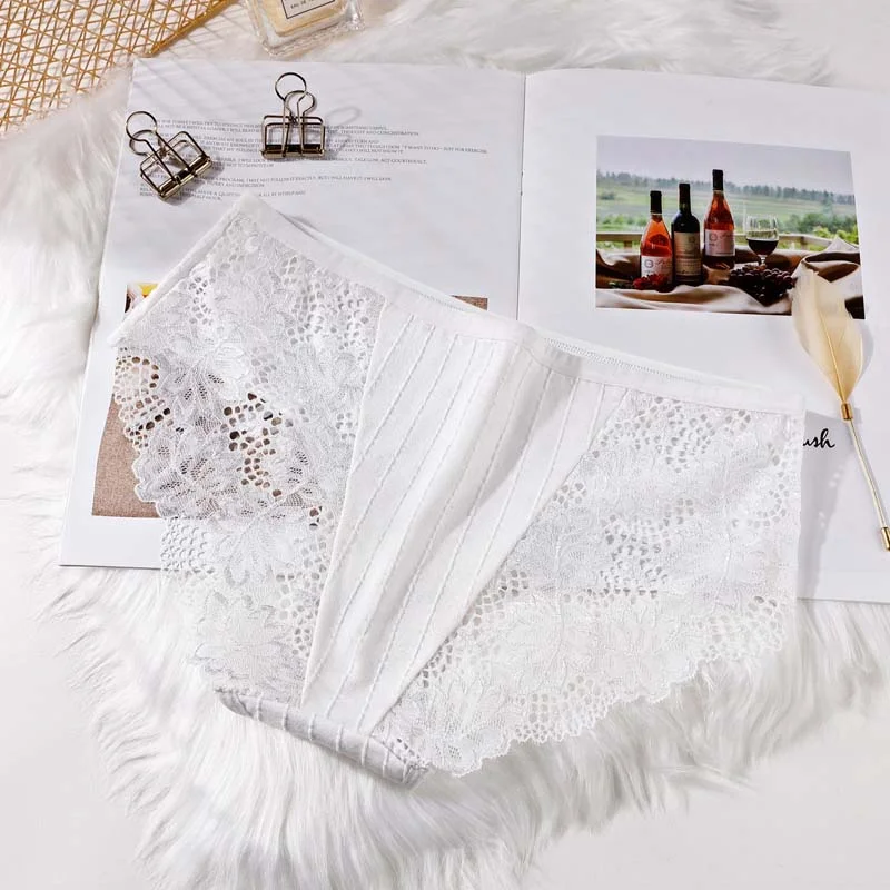 Fashionable sexy comfortable lace panties exquisite panties solid color shorts sexy underwear cutout underwear ladies