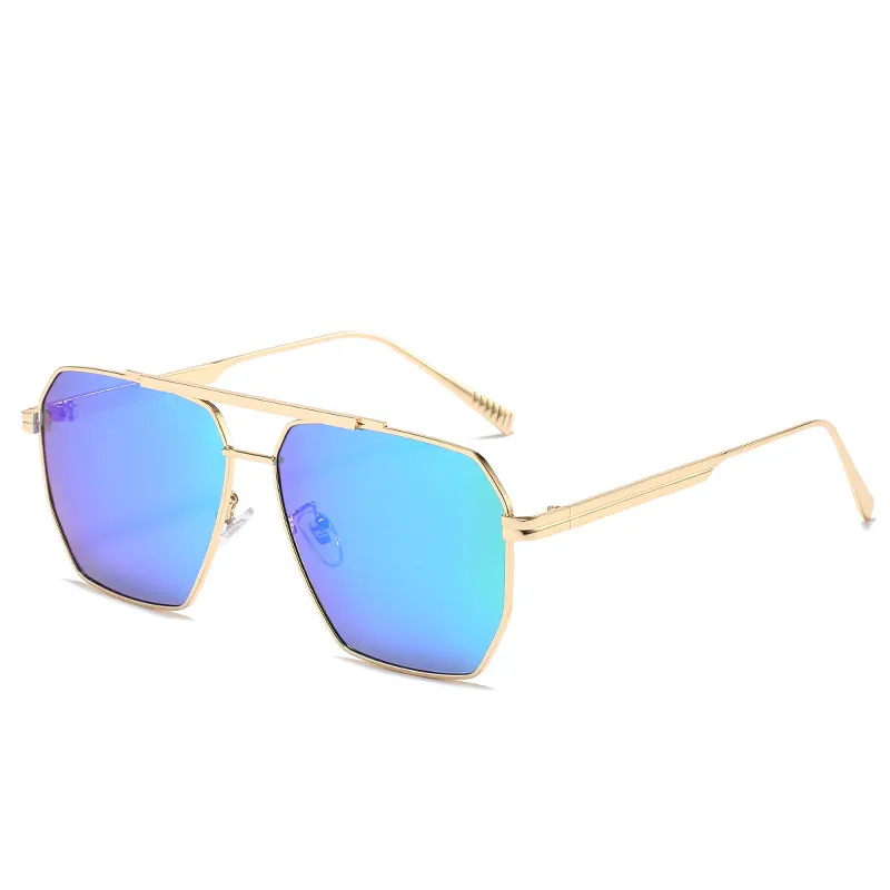 Retro Oversized Square Polarized Sunglasses for Women Men Vintage Shades UV400 Classic Large Metal Sun Glasses-vocosishoes