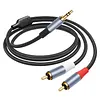 3.5mm To RCA Cable Nylon Braided 3.5mm 1/8 Inch Male TRS To 2 RCA Y Splitter Cable for Smartphones MP3 Tablets Speakers HDTV