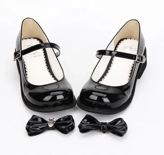VCshoesWoman Mori Girl Lolita Cosplay Shoes Lady Low Heels Pumps Women Princess Dress Party Shoes 2.5cm Bowtie PL