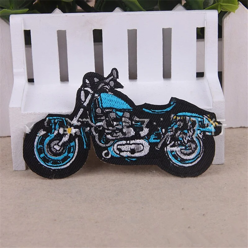 Motorcycle Patches Bicycle Iron On Patches For Clothes Stickers Embroidered Patch Jacket Applique Badge Fabric Sewing Accessory