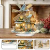 (US Only)2D Flat Print Winter Christmas House DIY 5D DIY Diamond Art Tabletop Decorations