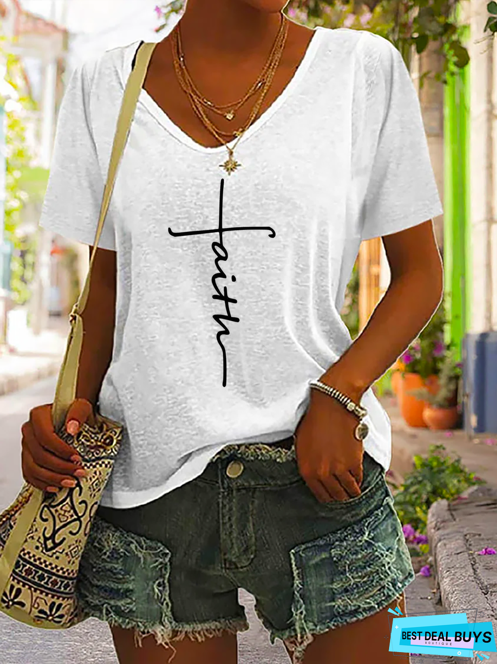 Faith Printed Casual T-Shirt