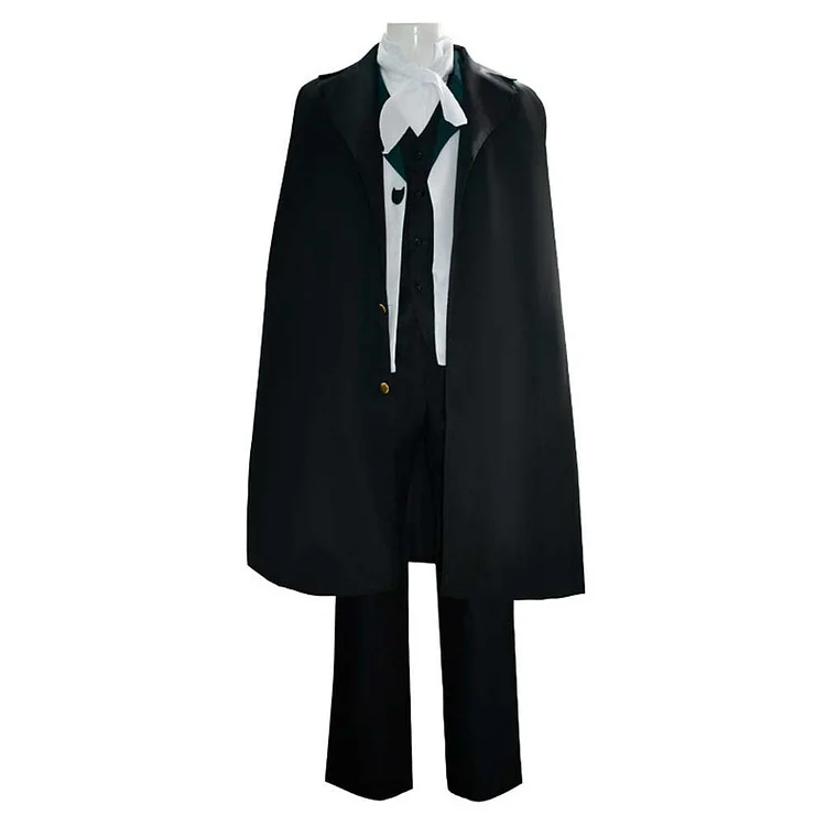 Edgar Allan Poe Black Uniform Set Outfits Cosplay Costume Suit