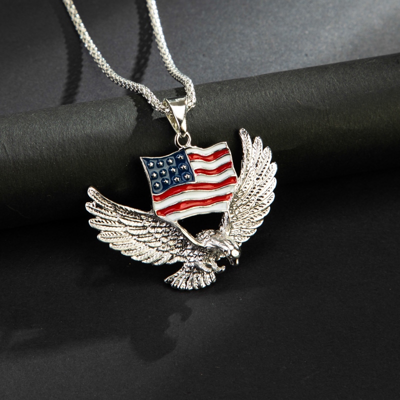  Unisex Independence Day American Flag Eagle Pendant Necklace Westsshops