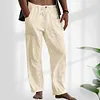 Gioiacombo&trade; Pantaloni da uomo in lino con coulisse