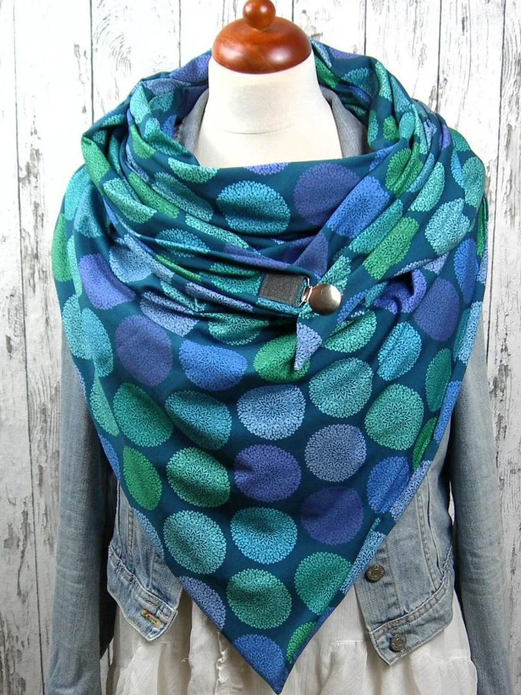Blue Polka Dots Casual Printed Scarves