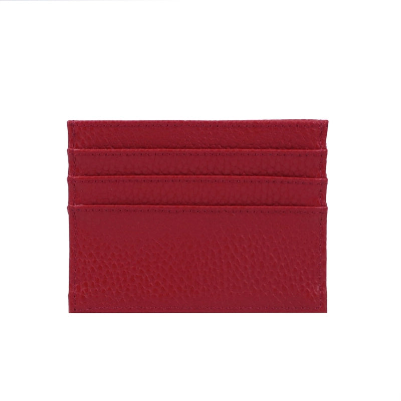 Unisex Solid Color Leather Open Card Holders