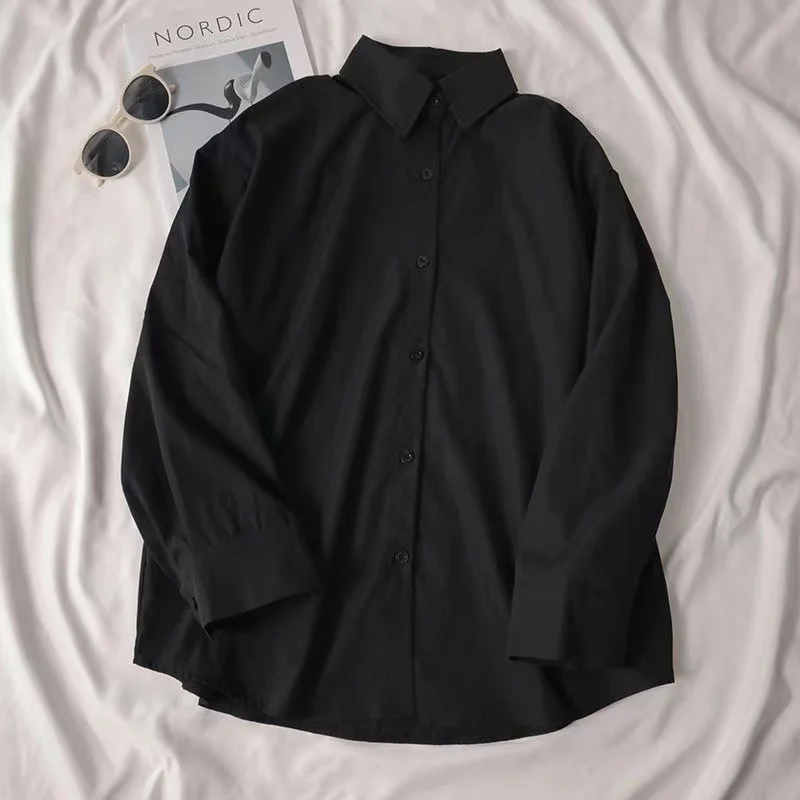 Uveng Uveng White Shirt Female Students Inside And Outside Wearing Spring Long-Sleeved Shirt Women 2025 New