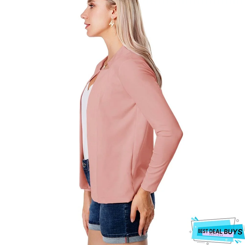 Solid Color Slim Suit All-Around Suit Jacket