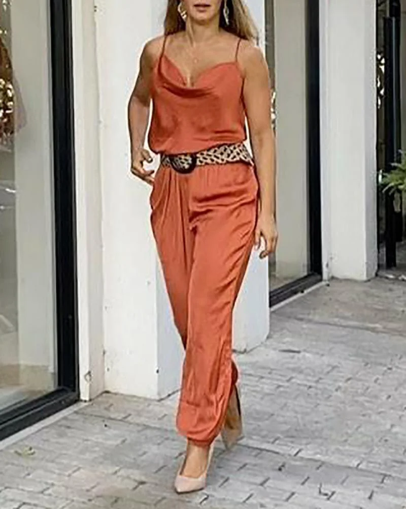 Casual solid color two-piece suit