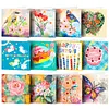 12Pcs DIY Diamond Painting Greeting Card with Envelopes&Tools Diamond Painting Greeting Card Set Multi Purpose Creative Birthday & Thanksgiving Card Kit