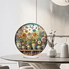 (US Local)Acrylic Special Shape Garden Potted Plant 5D Diamond Painting Clock Art Craft Kit