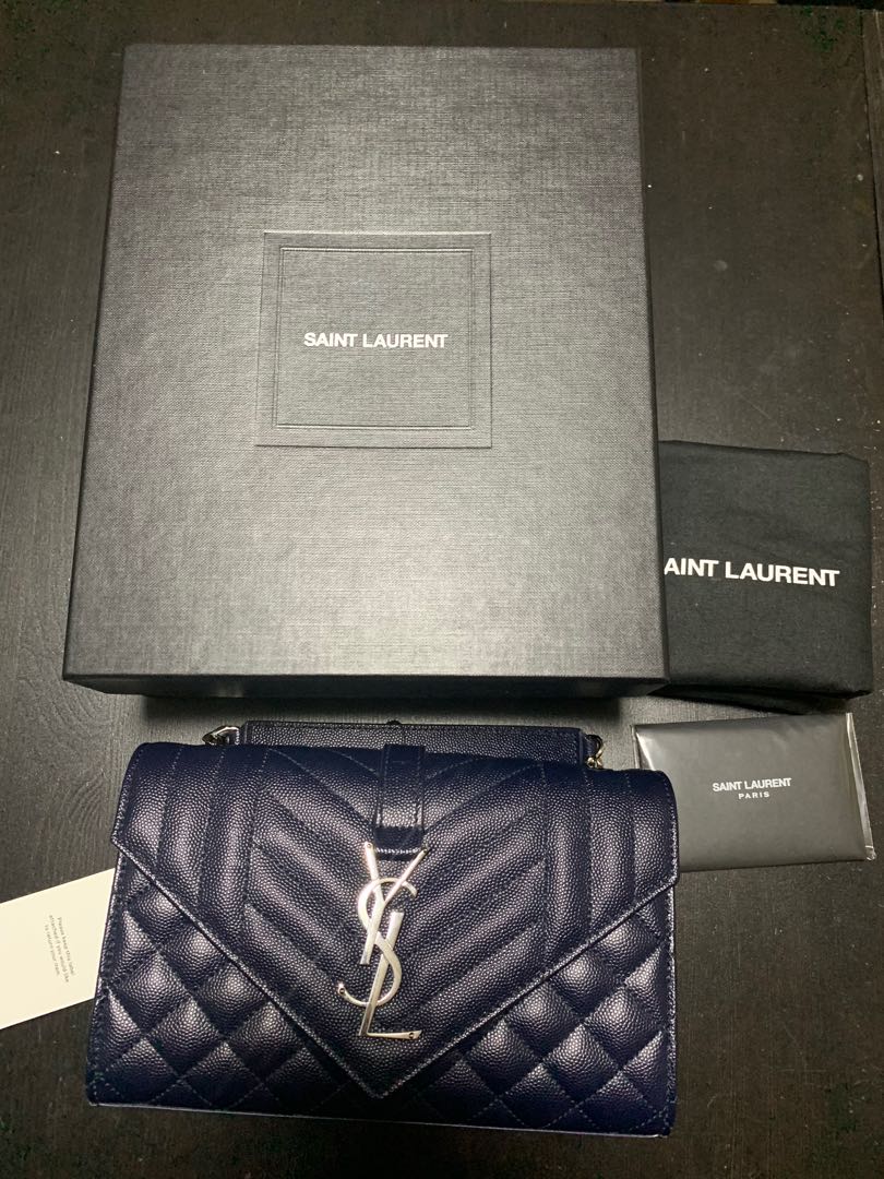 YSL Envelope Small Bag in Mix Matelasse Grain De Poudre Embossed Leather,  Luxury, Bags &amp;amp; Wallets on Carousell