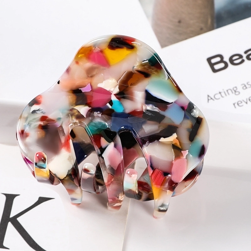 Minimalist Color Block Acetic Acid Sheets Carving Hair Claws 1 Piece