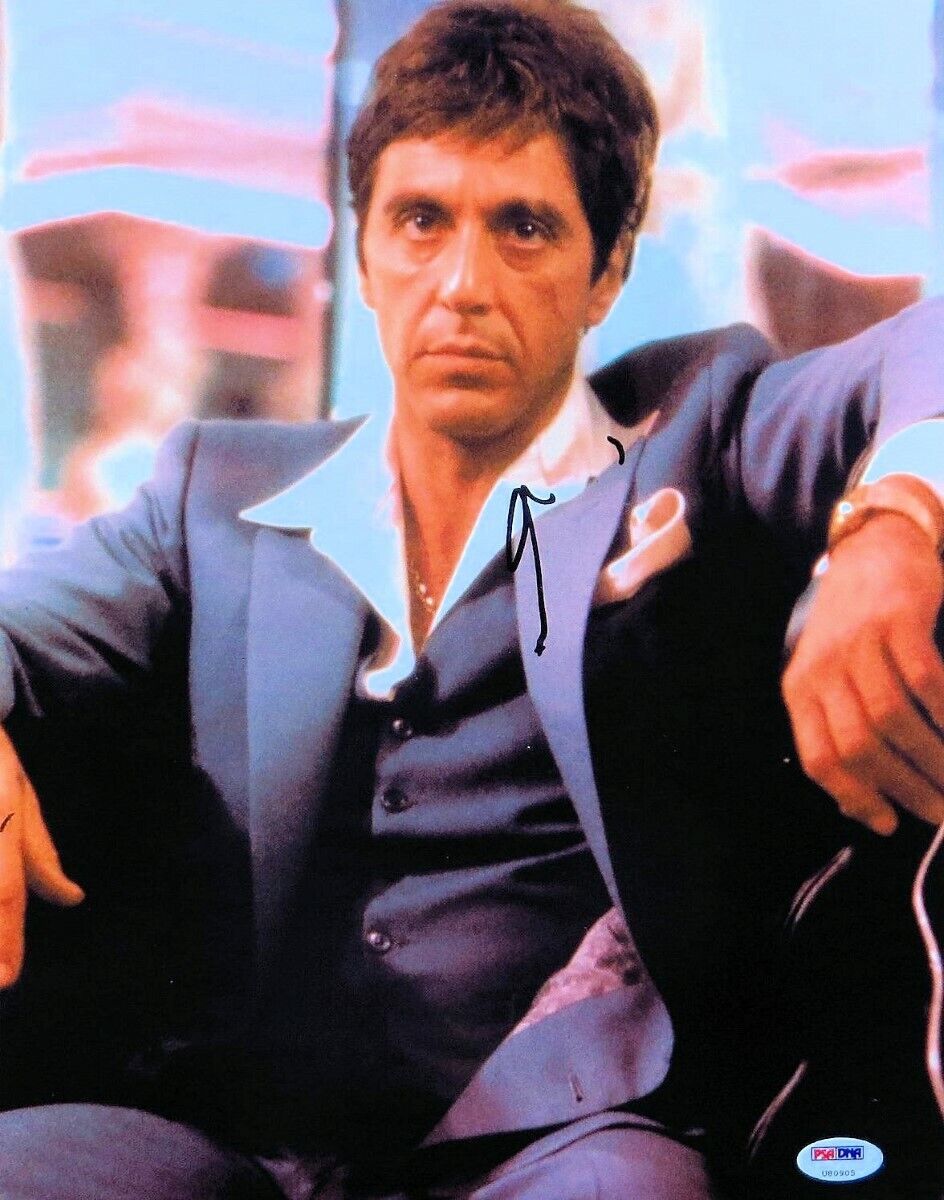 Al Pacino Signed Autographed 11X14 Photo Poster painting Scarface Classic Gray Suit PSA U80905