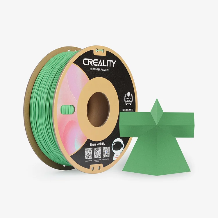 Creality CR-PLA Matte 1,75 mm PLA 3D-Druck Filament 1kg in grün.
