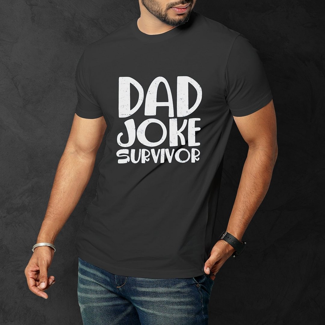 Funny Graphic Dad T-shirts Dad Joke survivor T-shirt