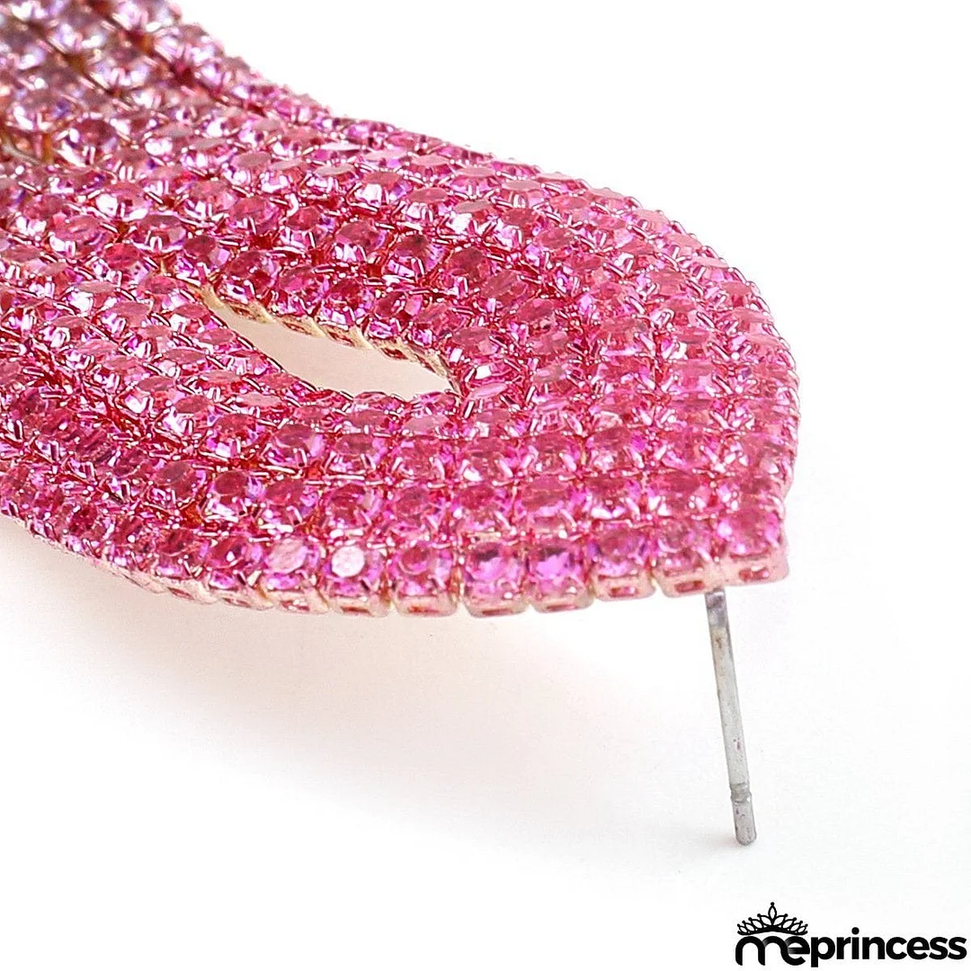 Pattern gradient color rhinestone earings