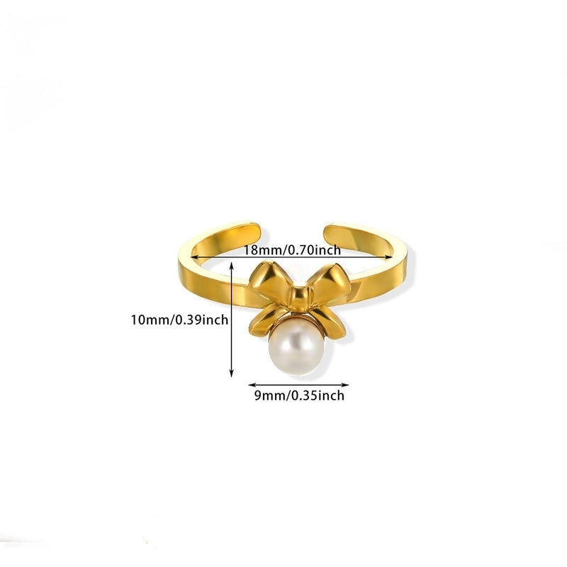 Vintage Style Classic Style Heart Shape Bow Knot 304 Stainless Steel Plating Open Rings