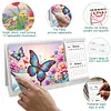 2027-2028 Two-Year Diamond Painting Calendar Kit, 13 Exquisite Multicolor Butterfly And Floral Illustrations, Large Size Desk Calendar, Mosaic Art Coil-Bound Desktop Planner