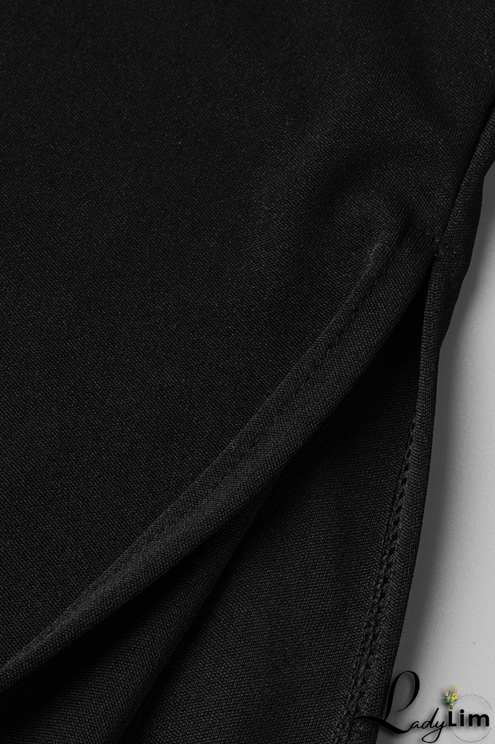 Black Casual Solid Slit Square Collar Sleeveless Two Pieces