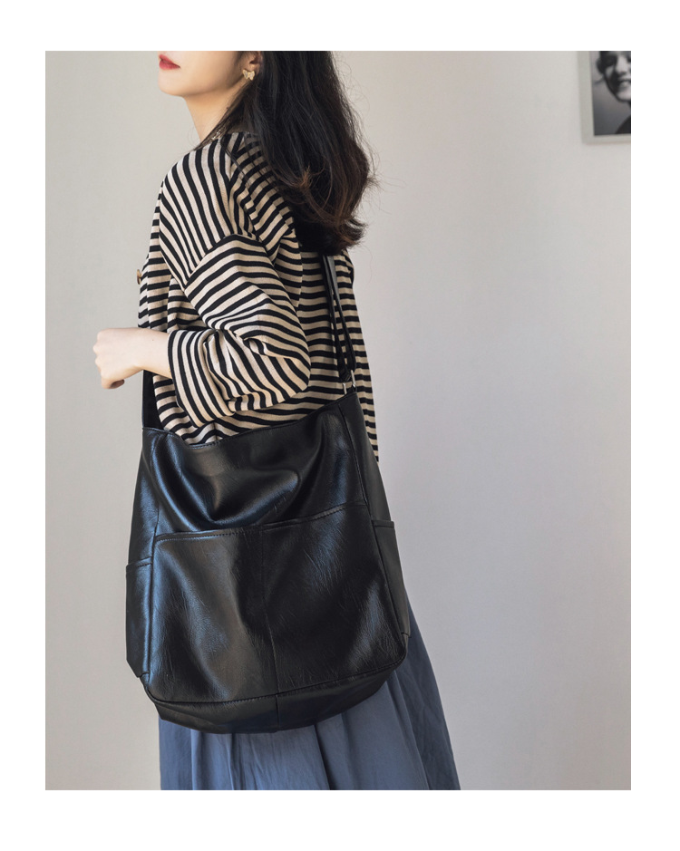 Soft Leather Crossbody Tote