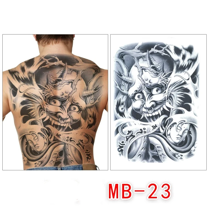 Waterproof temporary men tattoos tattoo full back large tatoo fake dragon girl tattoo body art sticker sexy decals transferable