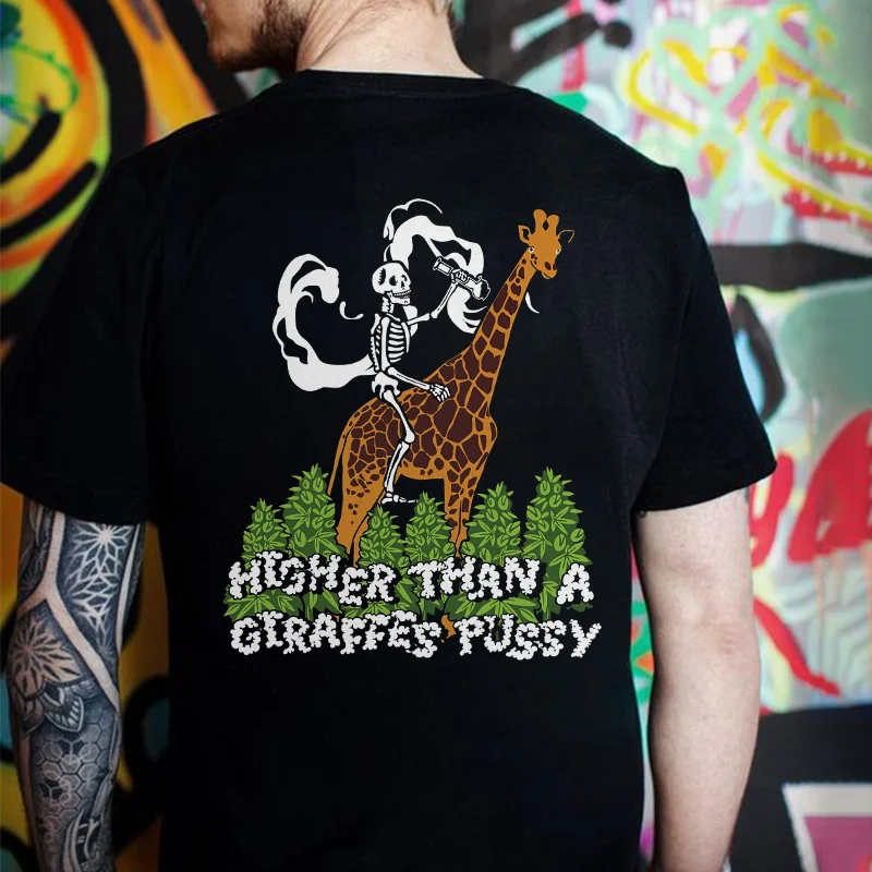 Higher Than A Giraffes Pussy Printed Men's T-shirt -  