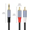 3.5mm To RCA Cable Nylon Braided 3.5mm 1/8 Inch Male TRS To 2 RCA Y Splitter Cable for Smartphones MP3 Tablets Speakers HDTV