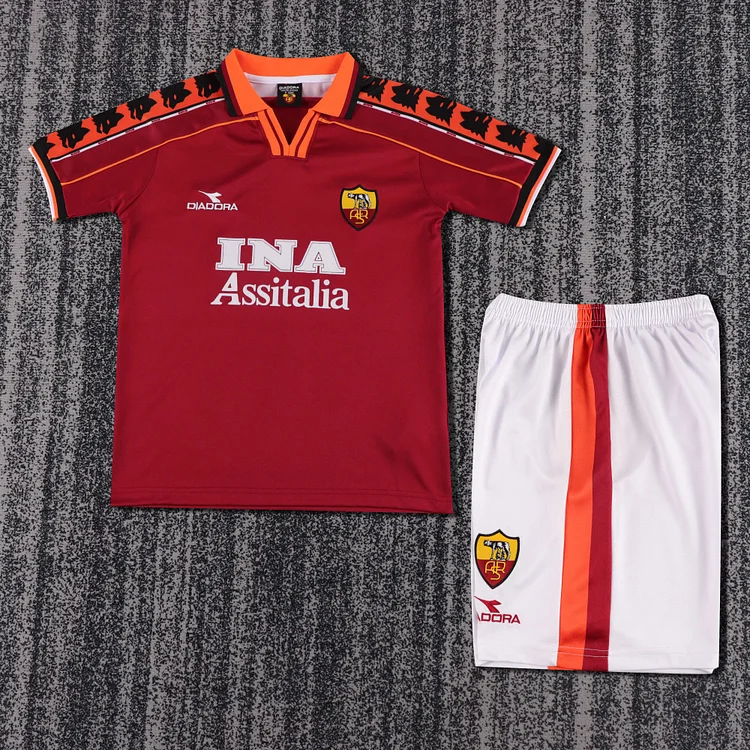 1998-99 Roma Home Retro Shirt - Kids