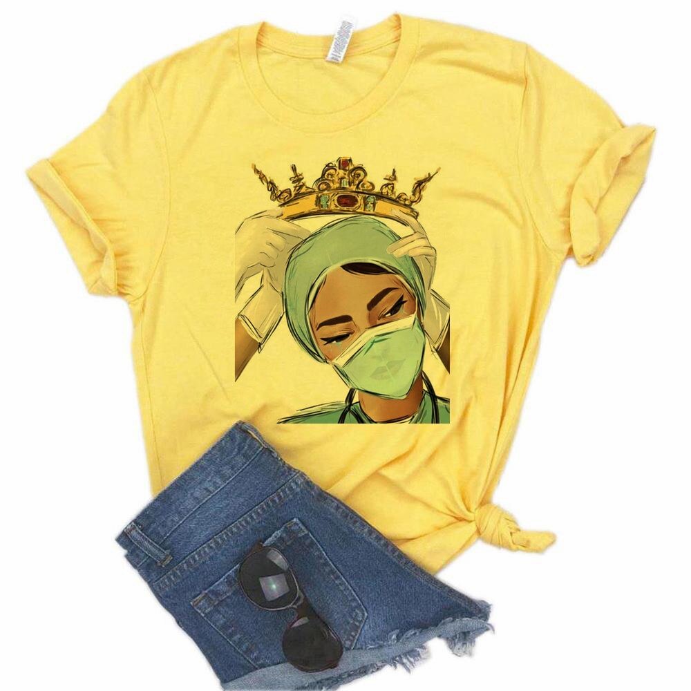 Women's Nurse is Hero Print T-shirts Girl Summer 90s Ullzang Harajuku Ture Nurse Queen Cropped Funny T Shirt ,Drop Ship