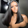 Bob Wigs 100% Human Hair Straight Wig 13x4 Full Lace Frontal Wig 16inches Black Hair Pre Plucked 