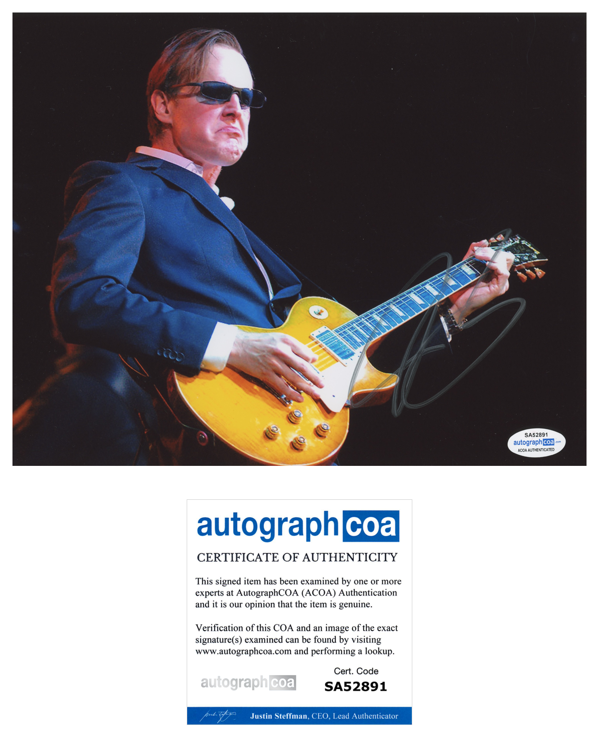 Joe Bonamassa Signed Autographed 8x10 Photo Poster painting Blues Rock Guitarist COA ACOA