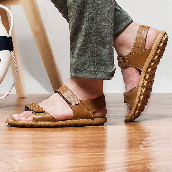 Men's Hook Loop Open Sandals Lightweight Comfortable Soft Sandal Shoes - VSMEE