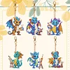 6Pcs DIY Diamond Painting Dragons Keychain