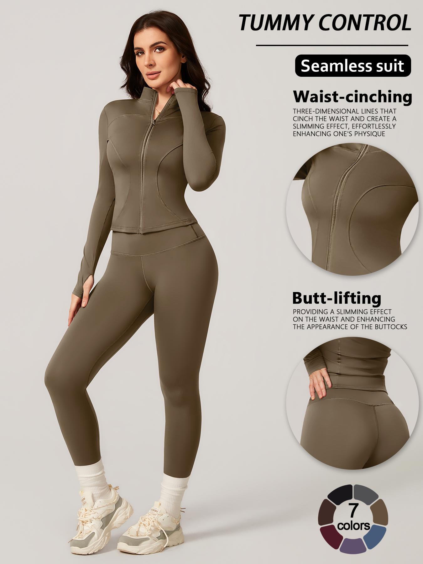 Women's Two-Piece Slim-Fitting Workout Set, Long Sleeve Top and Below-Ankle Sports Pants with Natural Waistline, All-Season Wearable Comfort Tracksuit Set, Stretchy Suit Set, Sportswear Set Women's Two-Piece Slim-Fitting Workout Set, Long Sleeve Top and Below-Ankle Sports Pants with Natural Waistline, All-Season Wearable Comfort Tracksuit Set, Stretchy Suit Set, Sportswear Set
