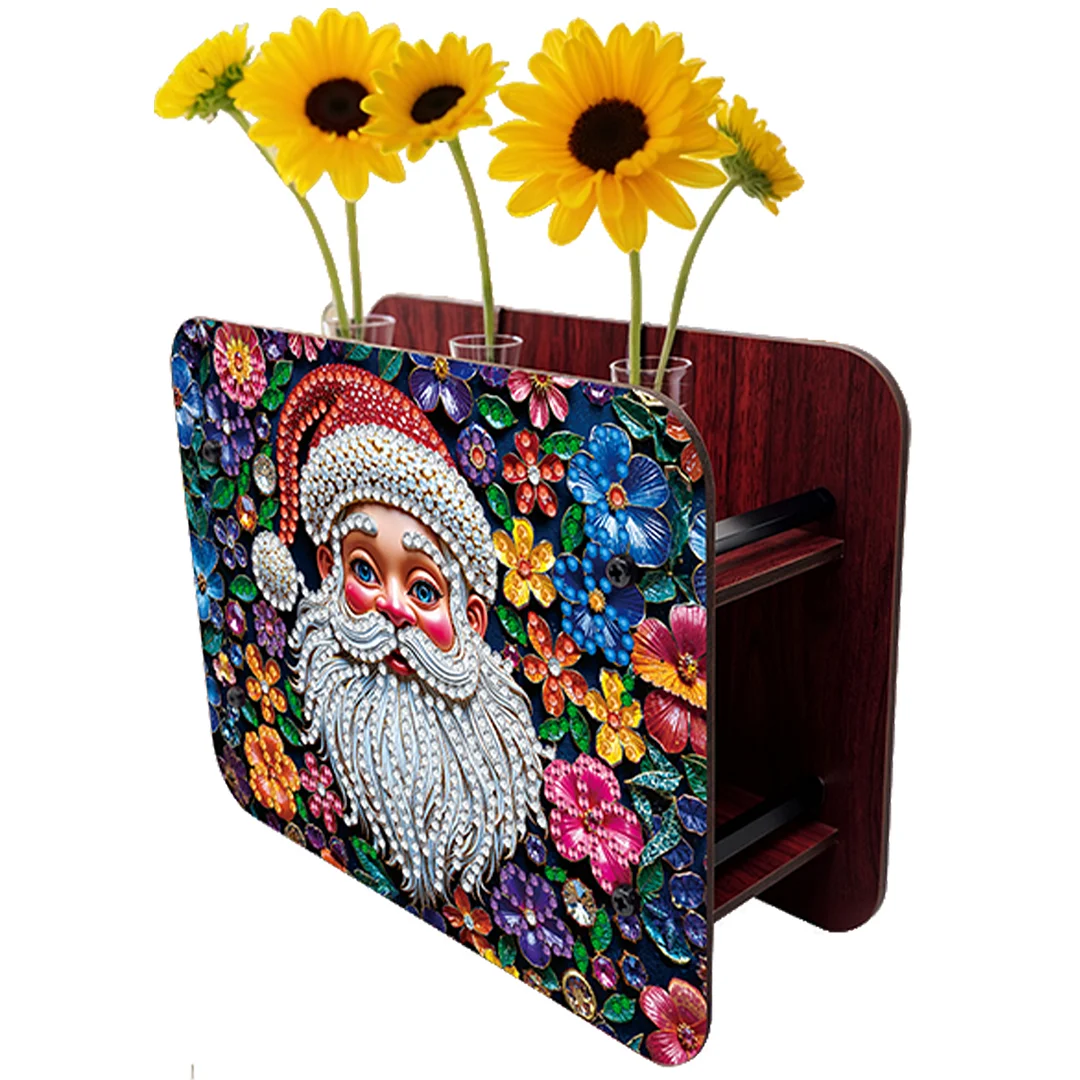 Santa Claus DIY Diamond Painting Wooden Tube Vase for Adults Gift Home Decor