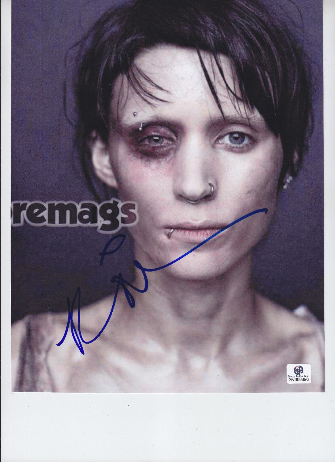 Rooney Mara - The Girl With The Dragon Tattoo - signed 8x10 COA GAI