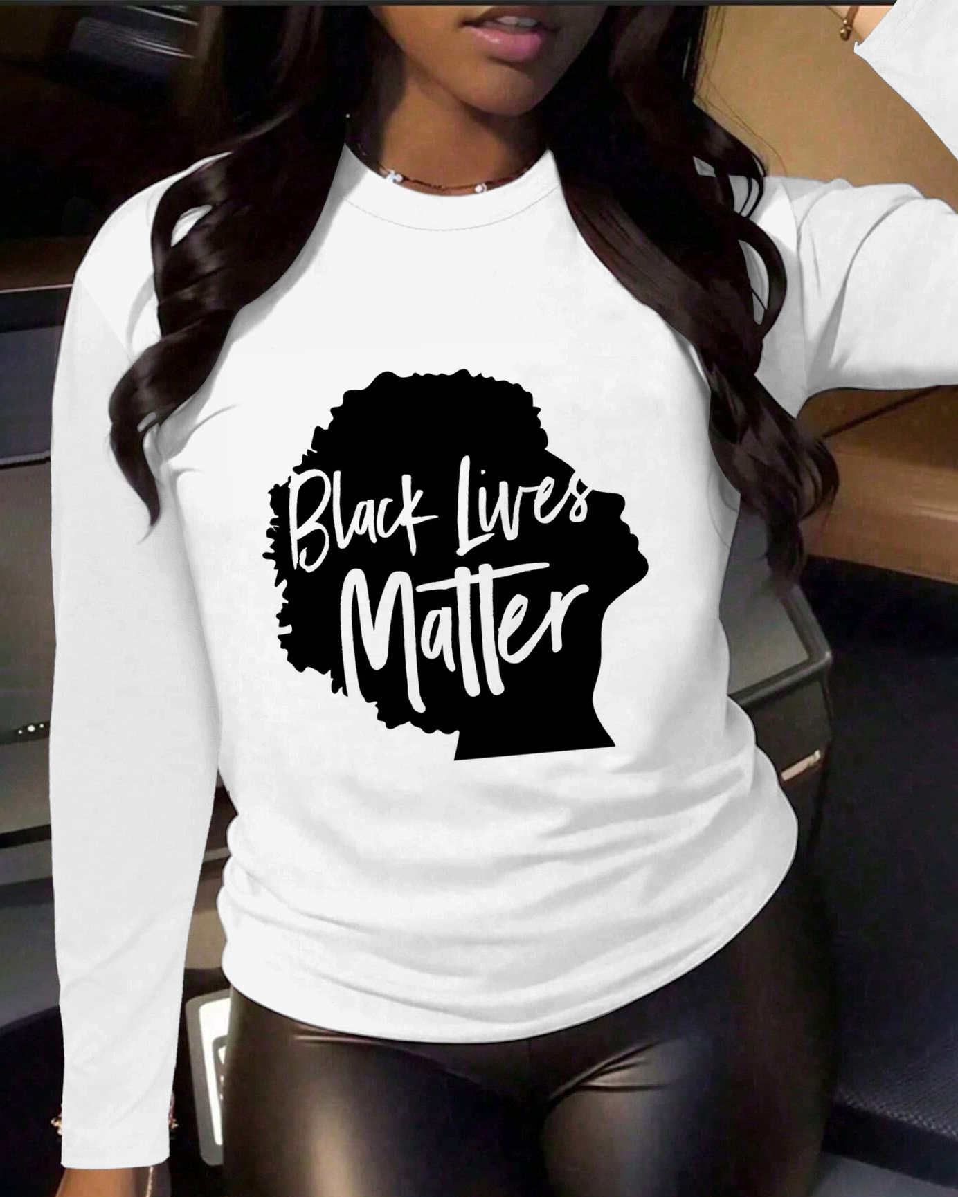 Black Livers Matters Crew Neck Long Sleeve T-shirt