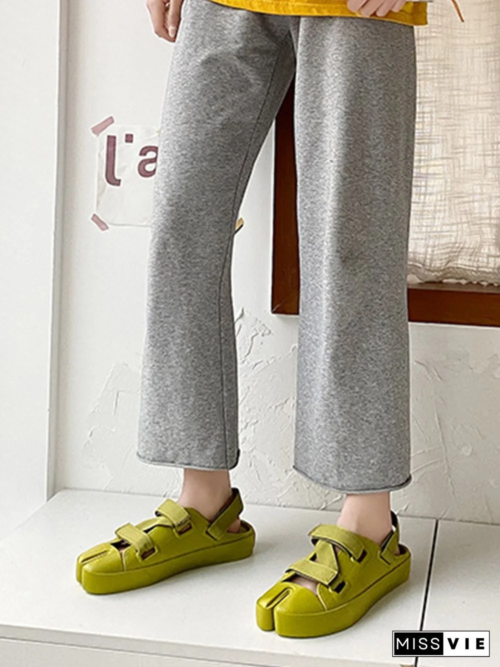 Casual Plain Split Toe Sandals