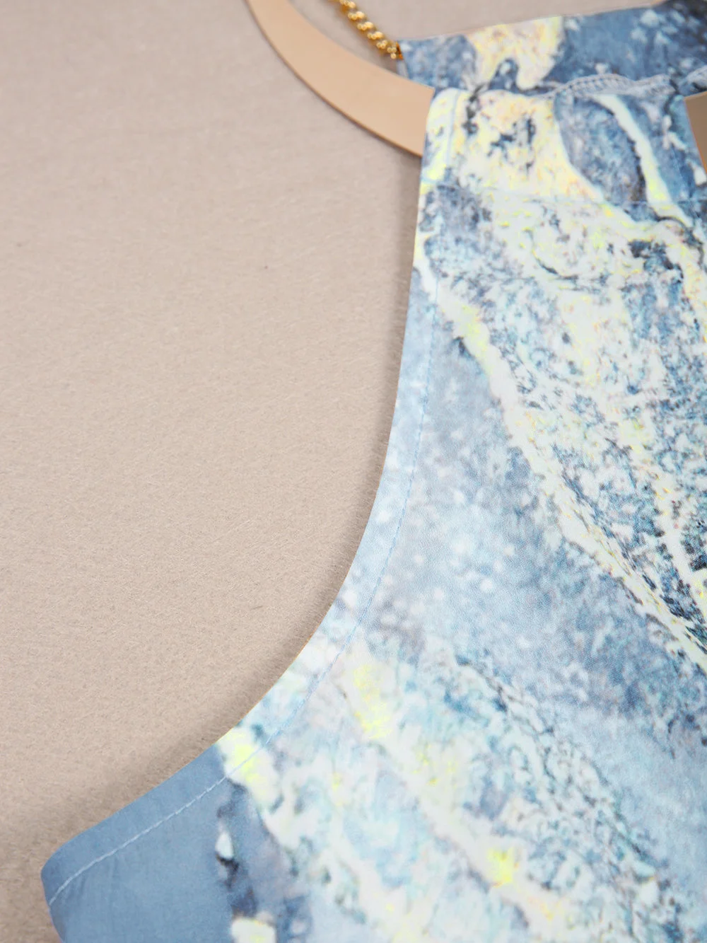 Women's Gray Marble Splash Cold Shoulder Mini Dress