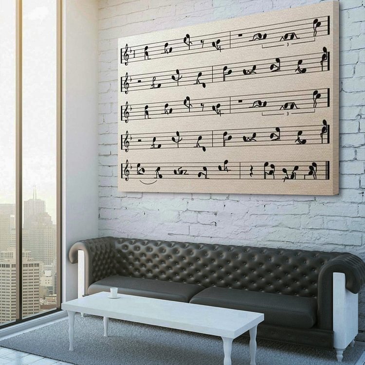Sexy Cheeky Music Notes (If you look closely you will see ALL the Positions!) Canvas Wall Art