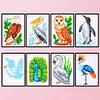 8pcs Bird DIY Mini Round Diamond Painting Set 12x17cm