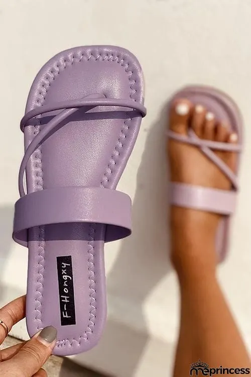 Flat Strappy Slipper Sandals
