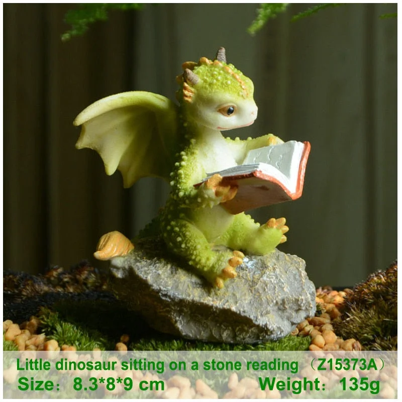 Everyday Collection Miniature Fairy Garden and Terrarium Mini Dragon Rex The Green Dragon Collectible Fantasy Figurine